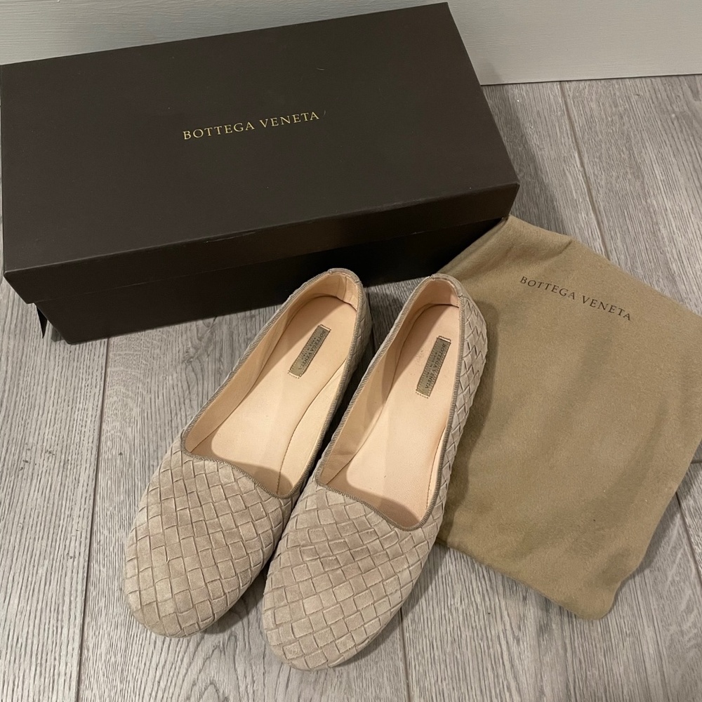 BOTTEGA VENETA Suede Intrecciato - grey suede - size 37